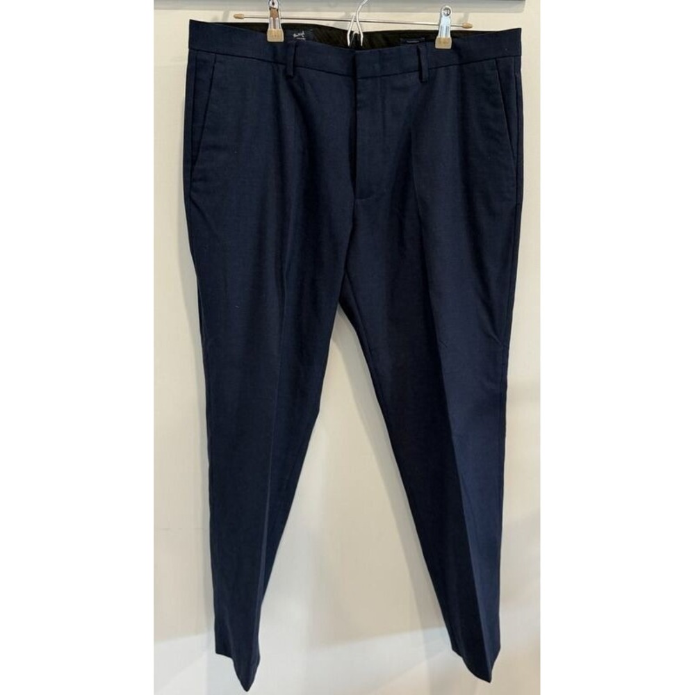 J Crew Flex Wool Navy Blue Dress Pants Flat Front Thompson Slim Fit Size 36 x 30
